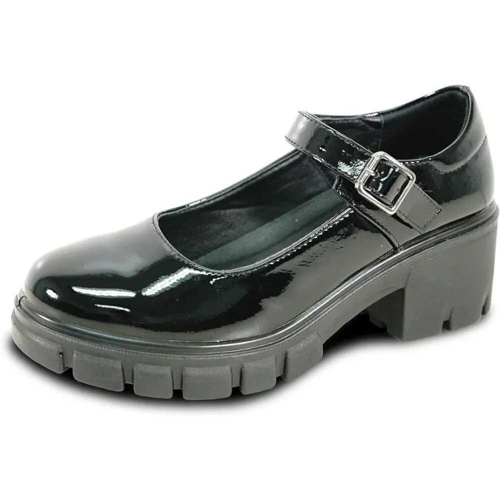 Women Platform  Chunky Heel Penny Loafer Dress Shoe